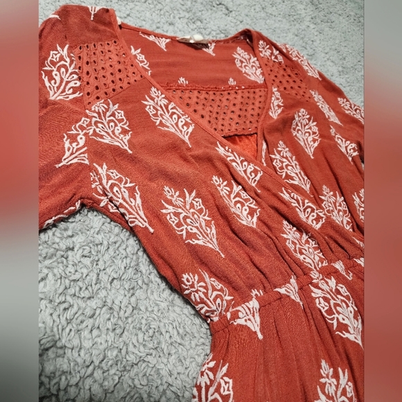 Orange Bohemian Asymmetrical Dress - Picture 6 of 8